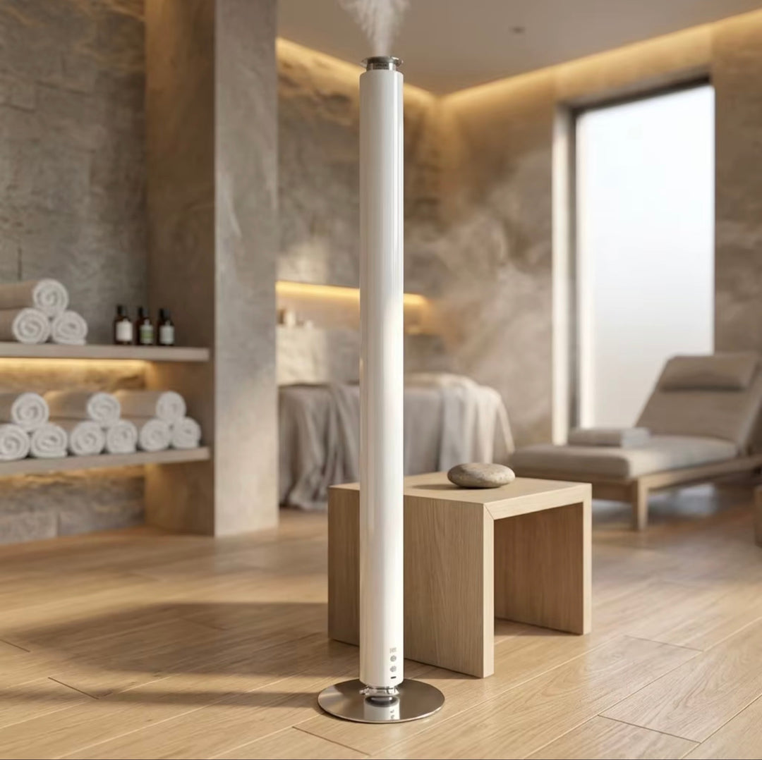 NASS Axis Tower scent diffuser - white in a spa