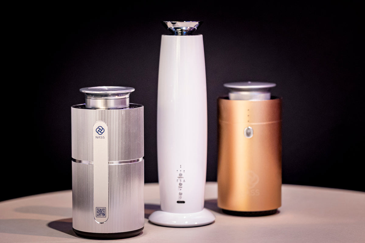 NASS scent diffusers - silver, white and champagne models