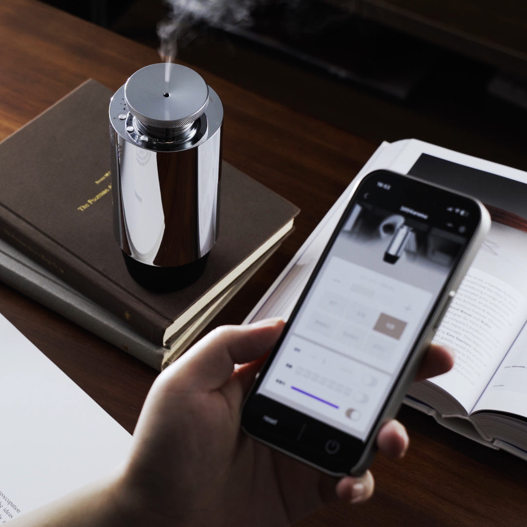 NASS Halo scent diffuser controlled from the app