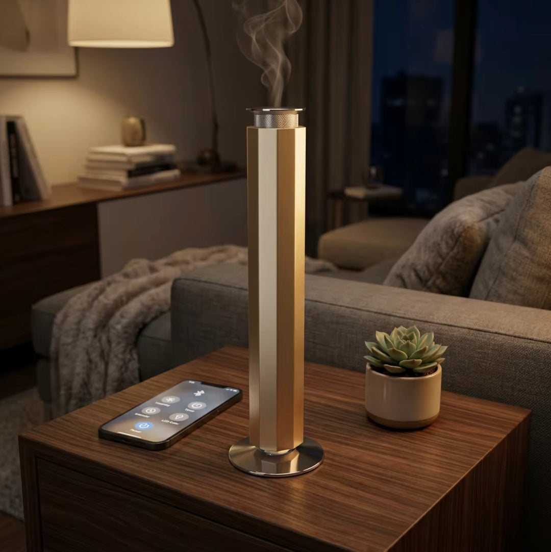 NASS Prism scent diffuser in a living room