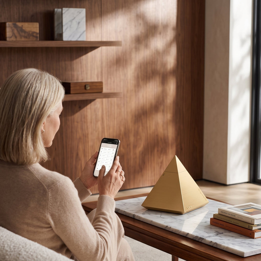 NASS Pyramid scent diffuser controlled from the app