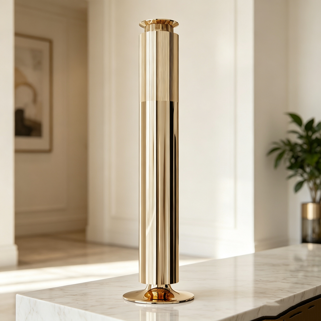 NASS Vertex scent diffuser in gold - lifestyle view